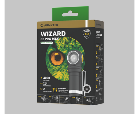 Latarka czołowa ArmyTek Wizard C2 Pro Max Magnet USB XHP70.2 3720lm TIR WARM ładowalna