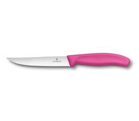 Nóż kuchenny Victorinox różowy 6.7936.12L5, dł. ostrza 12cm, ząbkowany