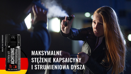Gaz pieprzowy Achtung eXtrem Jet 15% OC strumień 40 ml 