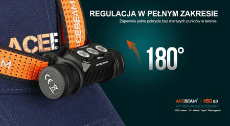 Latarka czołowa diodowa ACEBEAM H50 2.0 Światło Białe 5000K - 2000lm