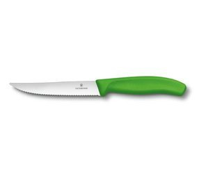 Nóż kuchenny Victorinox zielony 6.7936.12L4, dł. ostrza 12cm, ząbkowany