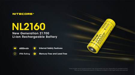Akumulator Nitecore 21700 NL2160 6000mAh - PO ZWROCIE