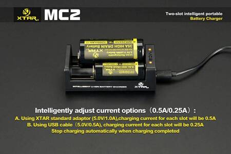 Ładowarka li-ion XTAR MC2-C 18650/26650 Li-ION USB-C