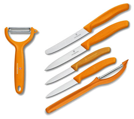 Zestaw noży i obieraczek Victorinox - pomarańczowy